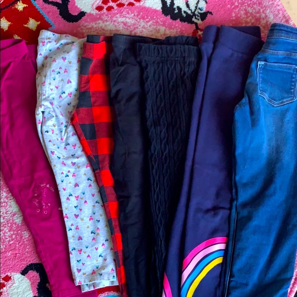 7 pairs of 6/6x leggings and 1 Jean